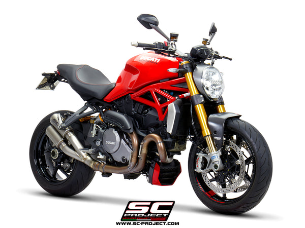 SC PROJECT DUCATI MONSTER 1200 (2017 - 2021) - S - R Twin CR-T double overlapping Muffler, titanium D25B-DT36T