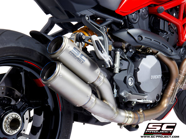 SC PROJECT DUCATI MONSTER 1200 (2017 - 2021) - S - R Twin CR-T double overlapping Muffler, titanium D25B-DT36T