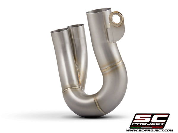 SC PROJECT DUCATI HYPERMOTARD 950 - SP (2019 - 2021) De-cat link pipe compatible with original, S1, SC1-M, S1-Carbon, SC1-R, CR-T M2 Mufflers (mufflers not included) D31-DE-SS