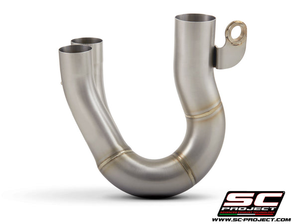 SC PROJECT DUCATI HYPERMOTARD 950 - SP (2019 - 2021) De-cat link pipe compatible with original, S1, SC1-M, S1-Carbon, SC1-R, CR-T M2 Mufflers (mufflers not included) D31-DE-SS