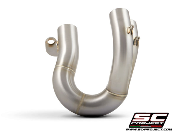 SC PROJECT DUCATI HYPERMOTARD 950 - SP (2019 - 2021) De-cat link pipe compatible with original, S1, SC1-M, S1-Carbon, SC1-R, CR-T M2 Mufflers (mufflers not included) D31-DE-SS