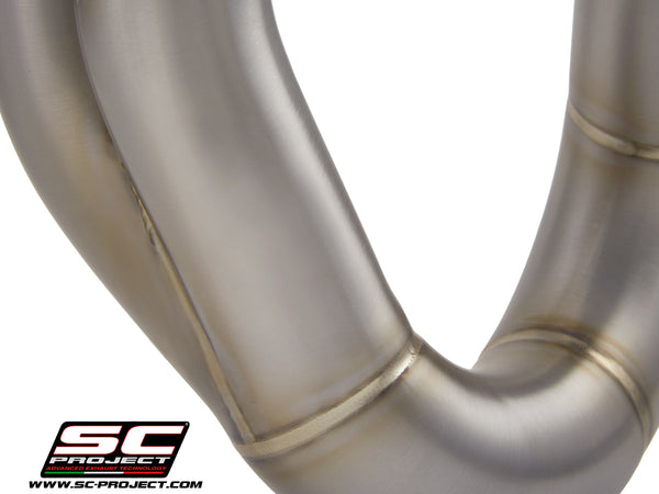 SC PROJECT DUCATI HYPERMOTARD 950 - SP (2019 - 2021) De-cat link pipe compatible with original, S1, SC1-M, S1-Carbon, SC1-R, CR-T M2 Mufflers (mufflers not included) D31-DE-SS