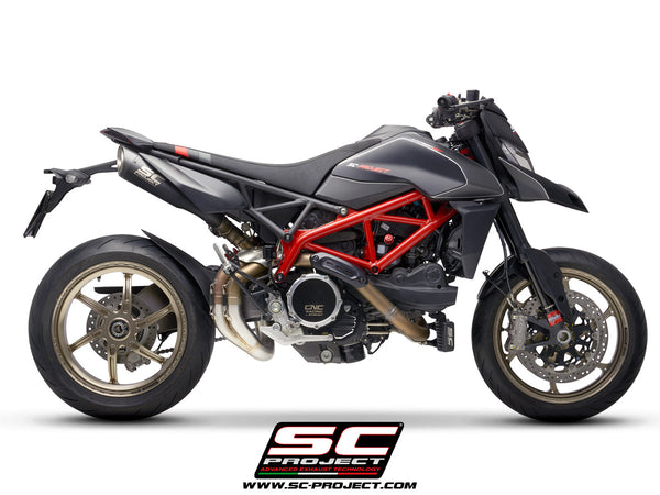 SC PROJECT DUCATI HYPERMOTARD 950 - SP (2019 - 2021) De-cat link pipe compatible with original, S1, SC1-M, S1-Carbon, SC1-R, CR-T M2 Mufflers (mufflers not included) D31-DE-SS