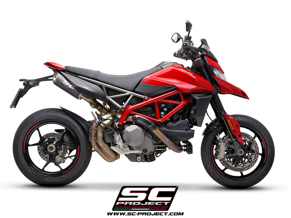 SC PROJECT DUCATI HYPERMOTARD 950 - SP (2019 - 2021) Pair of S1-Carbon Mufflers, Carbon fiber, with Carbon fiber end cap D31-74C