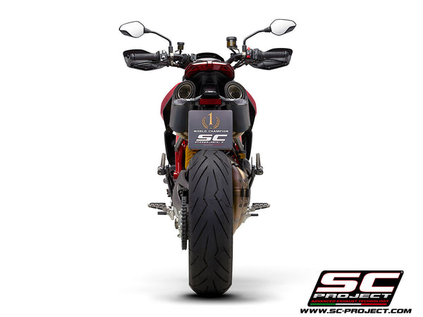 SC PROJECT DUCATI HYPERMOTARD 950 - SP (2019 - 2021) Pair of S1-Carbon Mufflers, Carbon fiber, with Carbon fiber end cap D31-74C