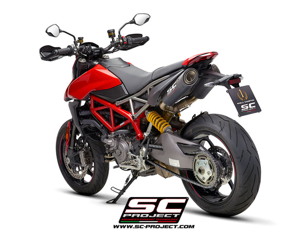 SC PROJECT DUCATI HYPERMOTARD 950 - SP (2019 - 2021) Pair of S1-Carbon Mufflers, Carbon fiber, with Carbon fiber end cap D31-74C