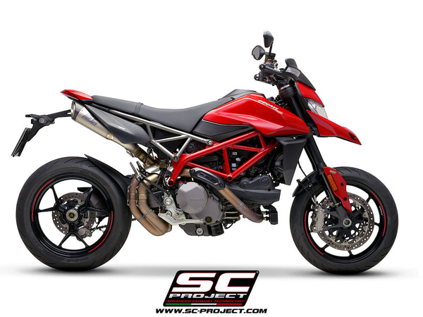 SC PROJECT DUCATI HYPERMOTARD 950 - SP (2019 - 2021)Pair of S1 Mufflers, Titanium, with Carbon fiber end cap D31-41MB