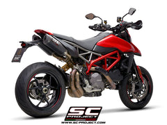 SC PROJECT DUCATI HYPERMOTARD 950 - SP (2019 - 2021) Pair of SC1-M Mufflers, Carbon fiber, with Carbon fiber end cap D31-115C
