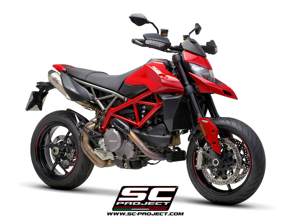SC PROJECT DUCATI HYPERMOTARD 950 - SP (2019 - 2021) Pair of SC1-M Mufflers, titanium, with carbon fiber end cap D31-115T