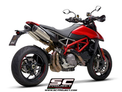 SC PROJECT DUCATI HYPERMOTARD 950 - SP (2019 - 2021) Pair of SC1-M Mufflers, titanium, with carbon fiber end cap D31-115T