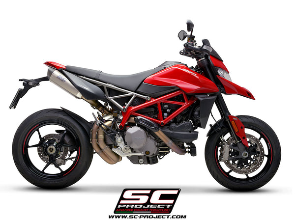 SC PROJECT DUCATI HYPERMOTARD 950 - SP (2019 - 2021) Pair of SC1-M Mufflers, titanium, with carbon fiber end cap D31-115T