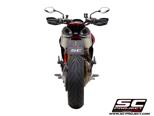 SC PROJECT DUCATI HYPERMOTARD 950 - SP (2019 - 2021) Pair of SC1-M Mufflers, titanium, with carbon fiber end cap D31-115T