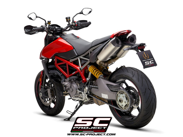 SC PROJECT DUCATI HYPERMOTARD 950 - SP (2019 - 2021) Pair of SC1-M Mufflers, titanium, with carbon fiber end cap D31-115T