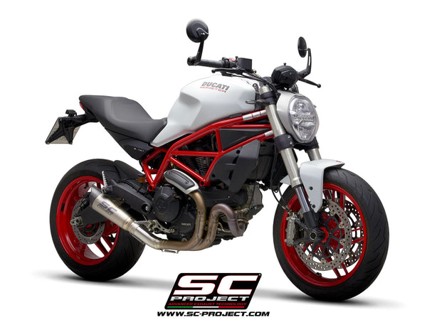 SC PROJECT DUCATI MONSTER 797 (2017 - 2020) S1 Muffler, Titanium, with Carbon fiber end cap D32-T41T