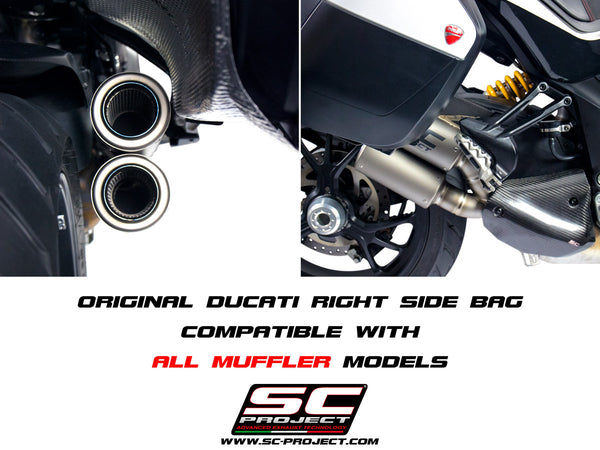 SC PROJECT DUCATI MULTISTRADA 1260 (2018 - 2020) MTR Muffler, Carbon fiber, with machined from solid CNC end cap D30-110C