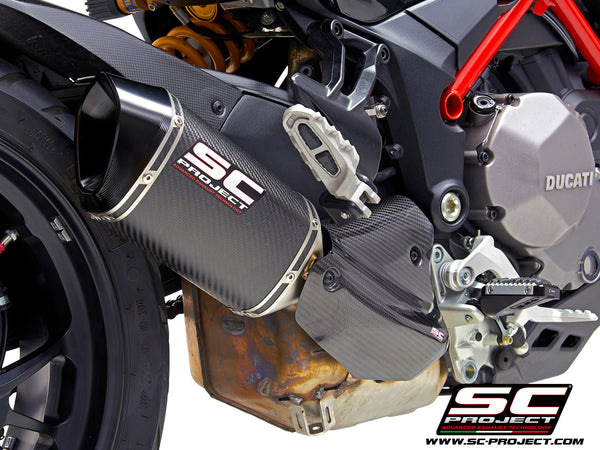 SC PROJECT DUCATI MULTISTRADA 1260 (2018 - 2020) MTR Muffler, Carbon fiber, with machined from solid CNC end cap D30-110C