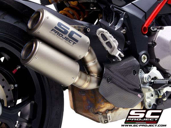 SC PROJECT DUCATI MULTISTRADA 1260 (2018 - 2020) Twin CR-T double overlapping Muffler, Titanium D30-DT36T