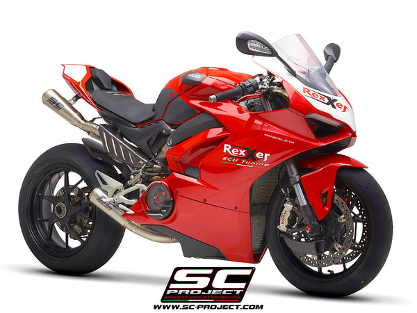 SC PROJECT DUCATI PANIGALE V4 4-2 EXHAUST SYSTEM IN FULL TITANIUM WITH TITANIUM  S1-GP MUFFLER / D26-TC43T