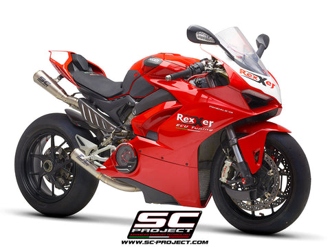 SC PROJECT DUCATI PANIGALE V4 4-2 EXHAUST SYSTEM IN FULL TITANIUM WITH TITANIUM  S1-GP MUFFLER / D26-TC43T