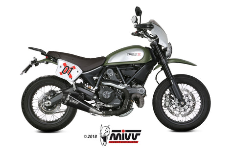 MIVV DUCATI SCRAMBLER 800 2015 > 2020 DELTA RACE BLACK BLACK STAINLESS STEEL Exhausts