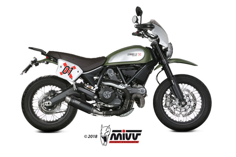 MIVV DUCATI SCRAMBLER 800 2015 > 2020 GP PRO BLACK STAINLESS STEEL Exhausts