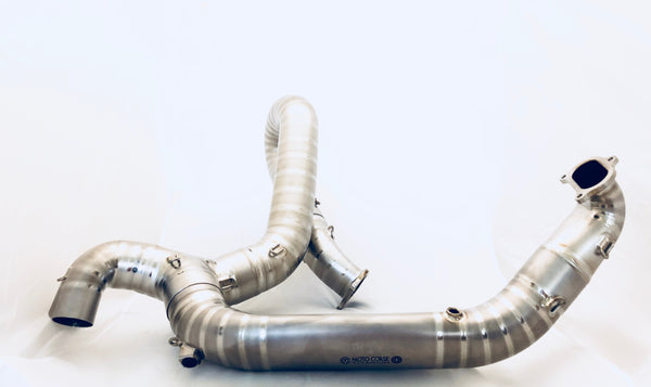 MOTOCORSE 75mm Titanium Header kit for 1199/1299 for use with Akra RACING silencer