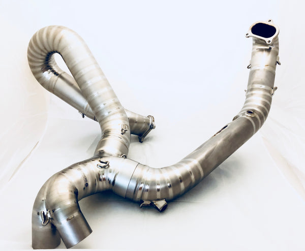 MOTOCORSE 75mm Titanium Header kit for 1199/1299  for use with Termi RACING silencer