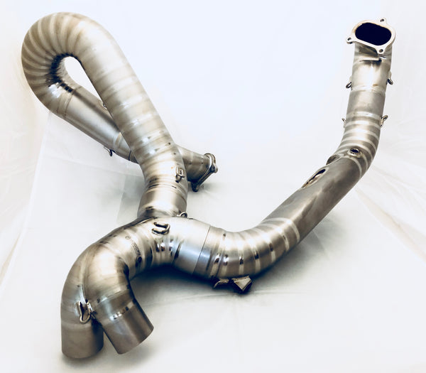 MOTOCORSE 75mm Titanium Header kit for 899  for use with Termi RACING silencer