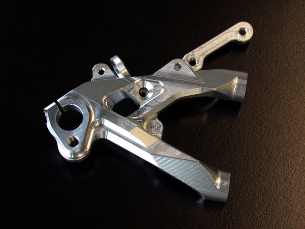 MOTOCORSE FOOTPEGS KIT WITH TITANIUN SCREWS SILVER ANODIZED STANDARD SHIFT