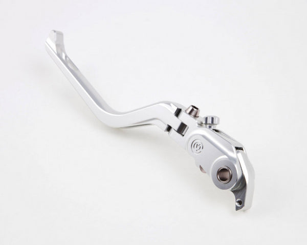 MOTOCORSE NEW STYLE BILLET ADJUSTABLE FOLDING CLUTCH LEVER FOR BREMBO SEMIRADIAL BRAKE MASTER CYLINDER, BLACK or SILVER- M1200