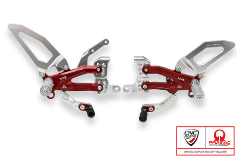 CNC RACING Adjustable rear sets Ducati Panigale V4 series for V4, V4 S and V4 Speciale - Pramac Racing limited Edition