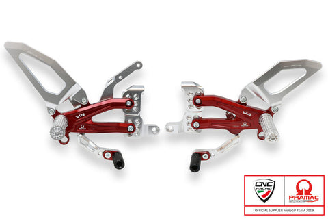 CNC RACING Adjustable rear sets RPS Ducati Panigale V4 series for V4, V4 S and V4 Speciale - EASY - Pramac racing Limited Edition