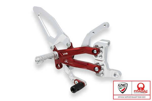 CNC RACING Adjustable rear sets RPS Ducati Panigale V4 series for V4, V4 S and V4 Speciale - EASY - Pramac racing Limited Edition
