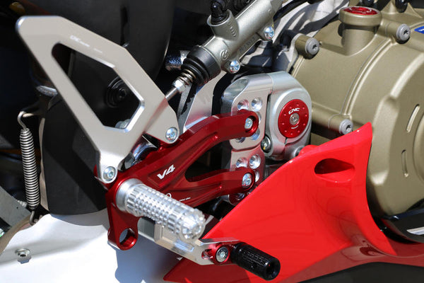 CNC RACING Adjustable rear sets RPS Ducati Panigale V4 series for V4, V4 S and V4 Speciale - EASY - Pramac racing Limited Edition