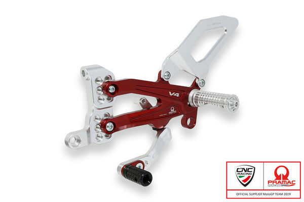 CNC RACING Adjustable rear sets RPS Ducati Panigale V4 series for V4, V4 S and V4 Speciale - EASY - Pramac racing Limited Edition