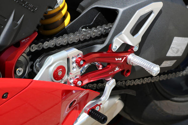 CNC RACING Adjustable rear sets RPS Ducati Panigale V4 series for V4, V4 S and V4 Speciale - EASY - Pramac racing Limited Edition