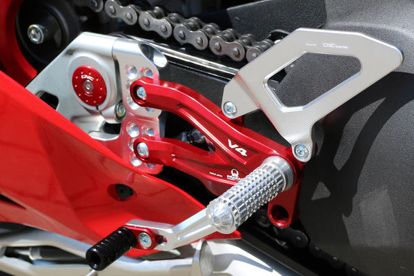 CNC RACING Adjustable rear sets RPS Ducati Panigale V4 series for V4, V4 S and V4 Speciale - EASY - Pramac racing Limited Edition