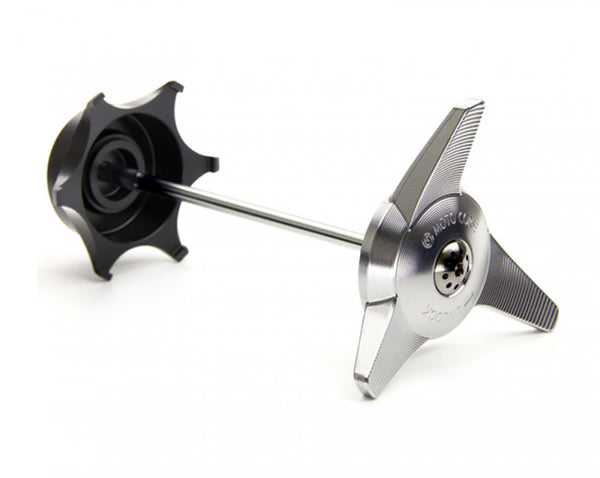 MOTOCORSE SPINNER DESIGN CNC WHEEL NUT CAP WITH REAR AXLE SLIDER