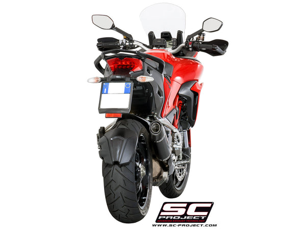 SC PROJECT DUCATI MULTISTRADA 1200 '15-17 OVAL MUFFLER WITH CARBON HEAT COVER