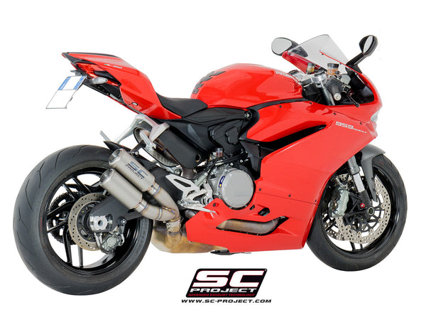 SC PROJECT DUCATI PANIGALE 959 CR-T TWIN TITANIUM MUFFLERS WITH LINK PIPE / D20-DT36T