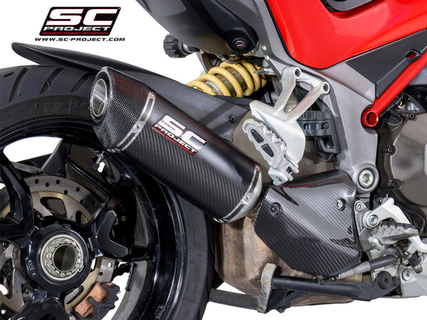 SC PROJECT DUCATI MULTISTRADA 1200 '15-17 OVAL MUFFLER WITH CARBON HEAT COVER
