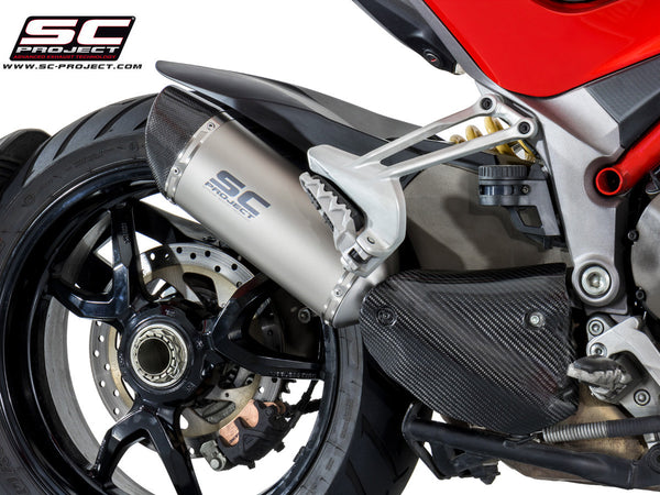 SC PROJECT DUCATI MULTISTRADA 1200 '15-17 OVAL MUFFLER WITH CARBON HEAT COVER