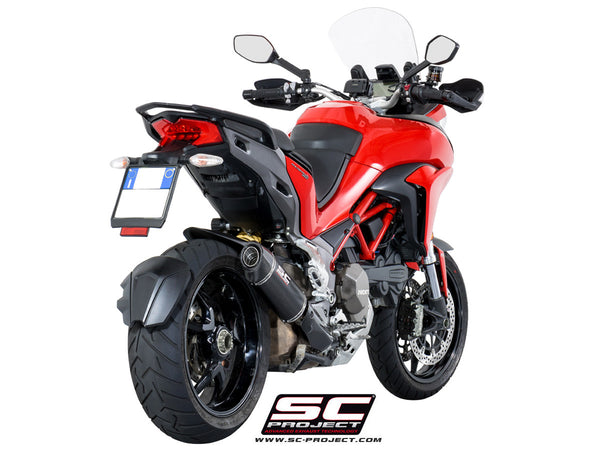 SC PROJECT DUCATI MULTISTRADA 1200 '15-17 OVAL MUFFLER WITH CARBON HEAT COVER