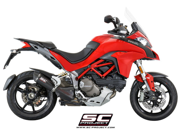 SC PROJECT DUCATI MULTISTRADA 1200 '15-17 OVAL MUFFLER WITH CARBON HEAT COVER