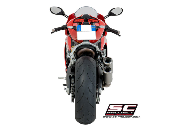 SC PROJECT DUCATI PANIGALE 959 CR-T TWIN TITANIUM MUFFLERS WITH LINK PIPE / D20-DT36T