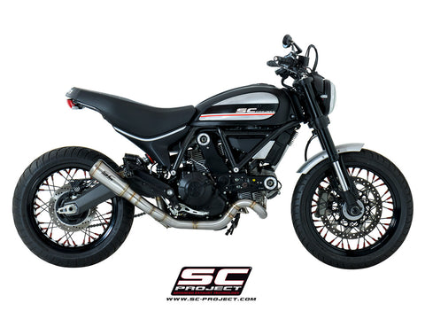 SC PROJECT DUCATI SCRAMBLER CONIC 2-1 LOW MOUNT FULL SYSTEM EXHAUST / D16-CL42A