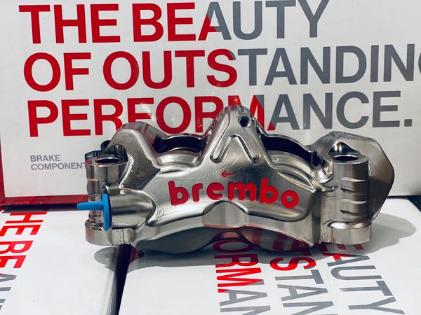BREMBO Front Brake Caliper - GP4-PR, P4 32/36mm, Billet Monobloc,108mm Radial Mount, Nickel (Left & Right ) - XB6E510 & XB6E511