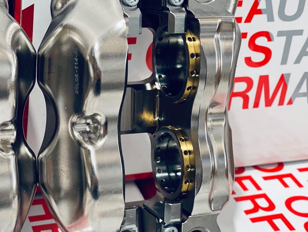 BREMBO Front Brake Caliper - GP4-PR, P4 32/36mm, Billet Monobloc,108mm Radial Mount, Nickel (Left & Right ) - XB6E510 & XB6E511