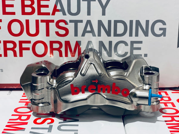 BREMBO Front Brake Caliper - GP4-PR, P4 32/36mm, Billet Monobloc,108mm Radial Mount, Nickel (Left & Right ) - XB6E510 & XB6E511