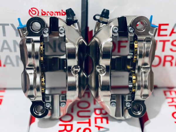 BREMBO Front Brake Caliper - GP4-PR, P4 32/36mm, Billet Monobloc,108mm Radial Mount, Nickel (Left & Right ) - XB6E510 & XB6E511